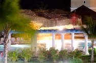 A view of the pool at the Iberostar Laguna Azul, Varadero, Cuba at night