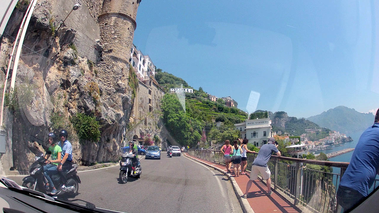 GoPro Time Lapse of a drive along the winding coastline of the the Amalfi Coast