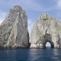 The Tunnel of Love Rock Formation In the waters of the Mediterranean Sea off the Coast of the Island of Capri in Italy